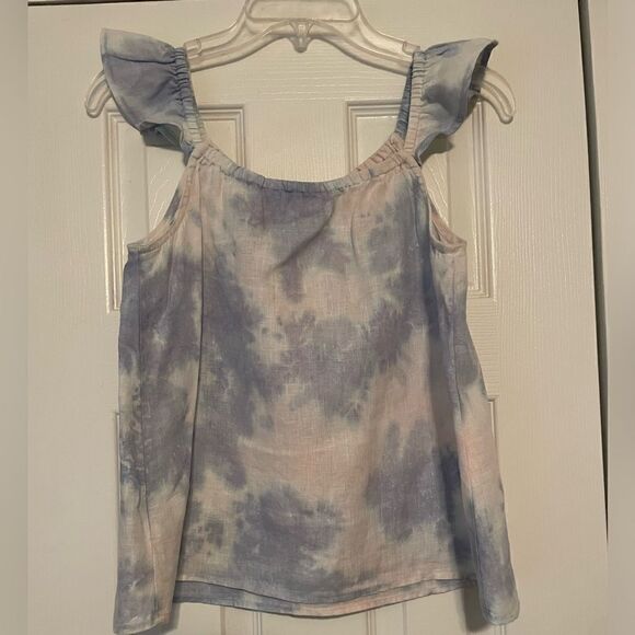 Bella Dahl Linen Tie Dyed Summer Top Size Girls 14 - Picture 2 of 8